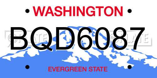 BQD6087 Washington License Plate