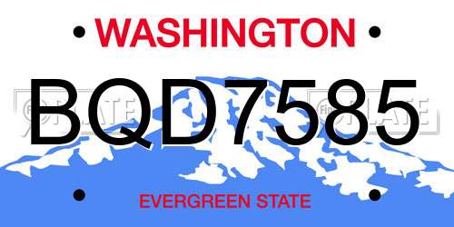 BQD7585 Washington License Plate