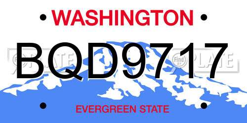 BQD9717 Washington License Plate