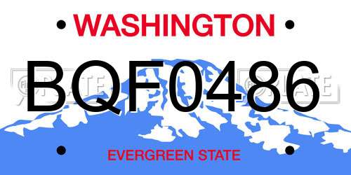 BQF0486 Washington License Plate