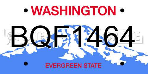 BQF1464 Washington License Plate