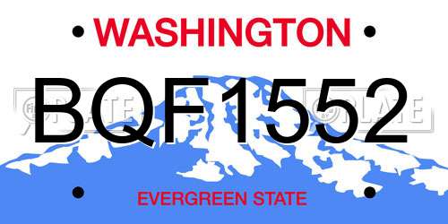 BQF1552 Washington License Plate