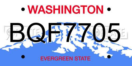 BQF7705 Washington License Plate