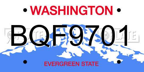 BQF9701 Washington License Plate
