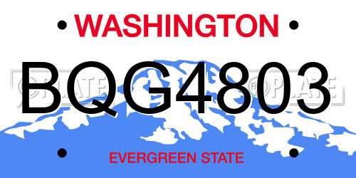 BQG4803 Washington License Plate