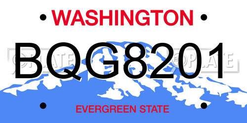 BQG8201 Washington License Plate