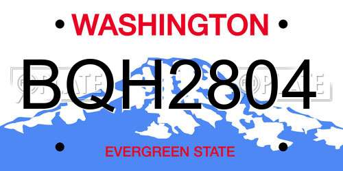 BQH2804 Washington License Plate