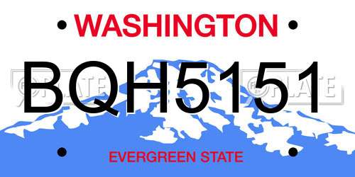 BQH5151 Washington License Plate