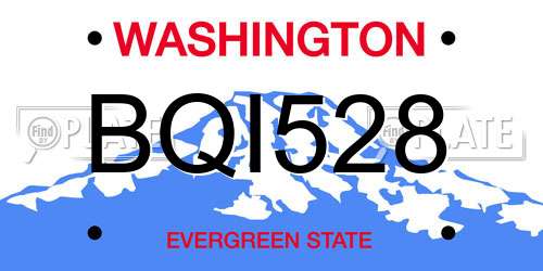 BQI528 Washington License Plate