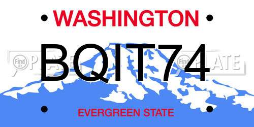 BQIT74 Washington License Plate