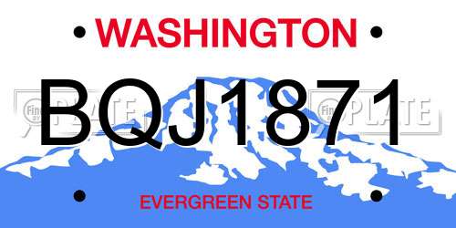 BQJ1871 Washington License Plate