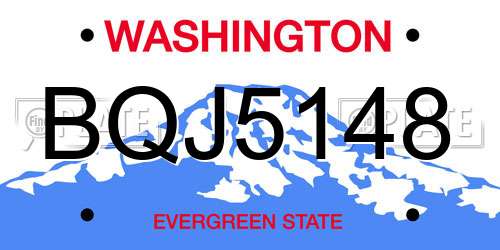 BQJ5148 Washington License Plate