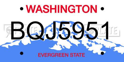 BQJ5951 Washington License Plate
