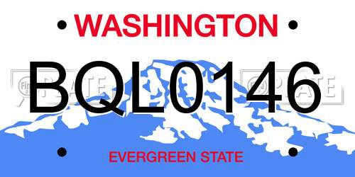 BQL0146 Washington License Plate