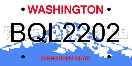 BQL2202 Washington License Plate