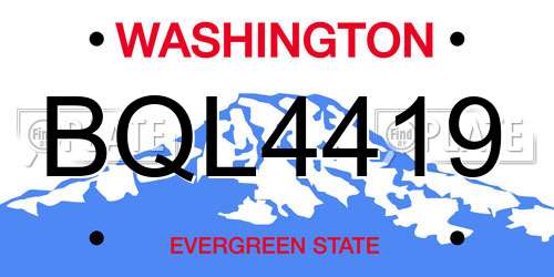 BQL4419 Washington License Plate