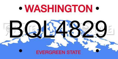 BQL4829 Washington License Plate