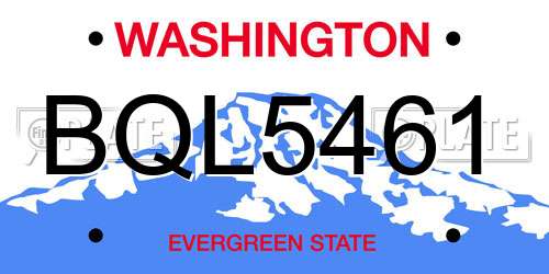 BQL5461 Washington License Plate