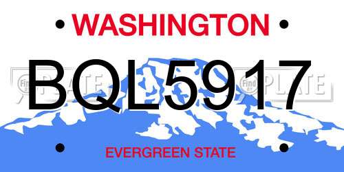 BQL5917 Washington License Plate