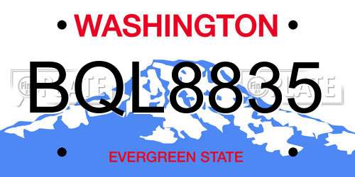 BQL8835 Washington License Plate