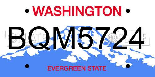 BQM5724 Washington License Plate
