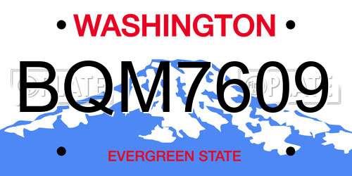 BQM7609 Washington License Plate