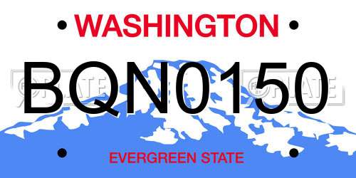 BQN0150 Washington License Plate