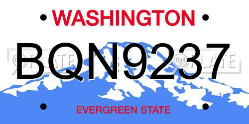 BQN9237 Washington License Plate
