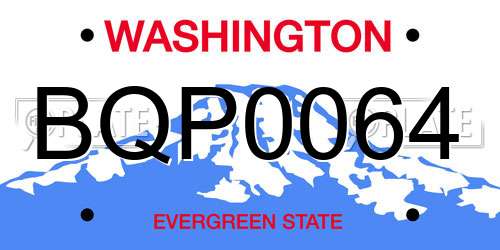 BQP0064 Washington License Plate