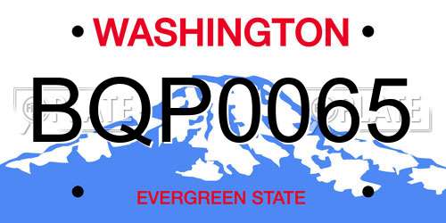 BQP0065 Washington License Plate