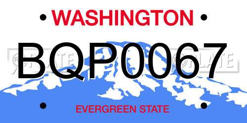 BQP0067 Washington License Plate