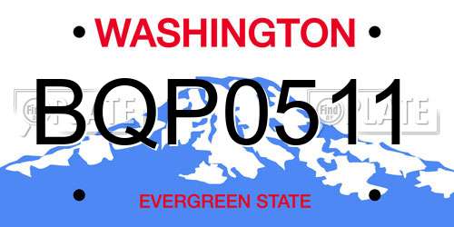BQP0511 Washington License Plate
