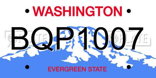 BQP1007 Washington License Plate
