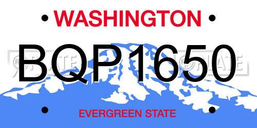 BQP1650 Washington License Plate
