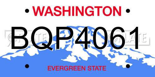 BQP4061 Washington License Plate