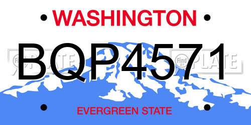 BQP4571 Washington License Plate