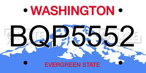 BQP5552 Washington License Plate