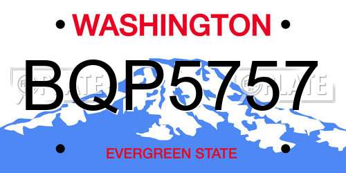 BQP5757 Washington License Plate