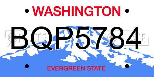 BQP5784 Washington License Plate