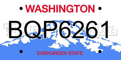 BQP6261 Washington License Plate