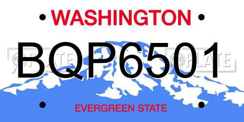 BQP6501 Washington License Plate