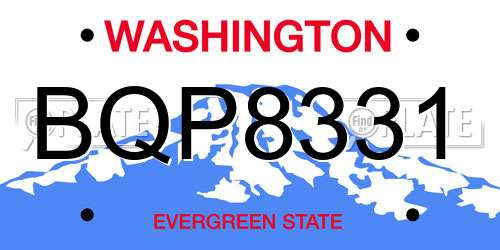 BQP8331 Washington License Plate