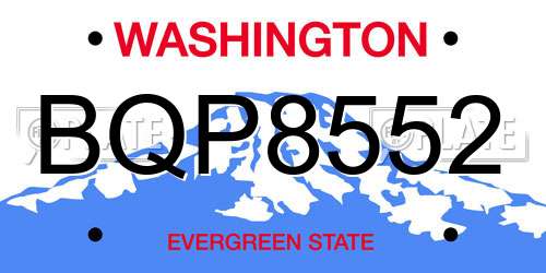 BQP8552 Washington License Plate