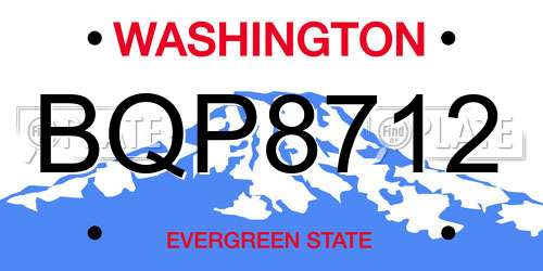BQP8712 Washington License Plate