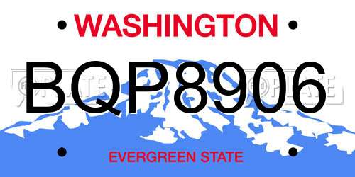 BQP8906 Washington License Plate