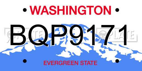 BQP9171 Washington License Plate
