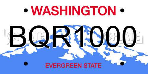 BQR1000 Washington License Plate