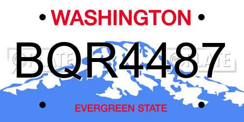 BQR4487 Washington License Plate