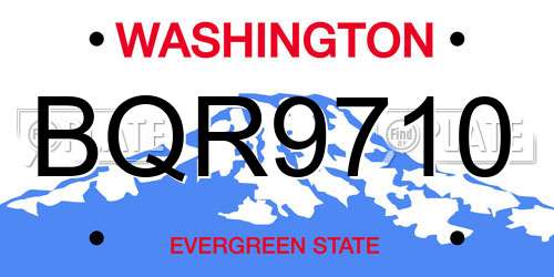 BQR9710 Washington License Plate