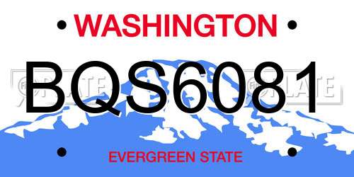 BQS6081 Washington License Plate